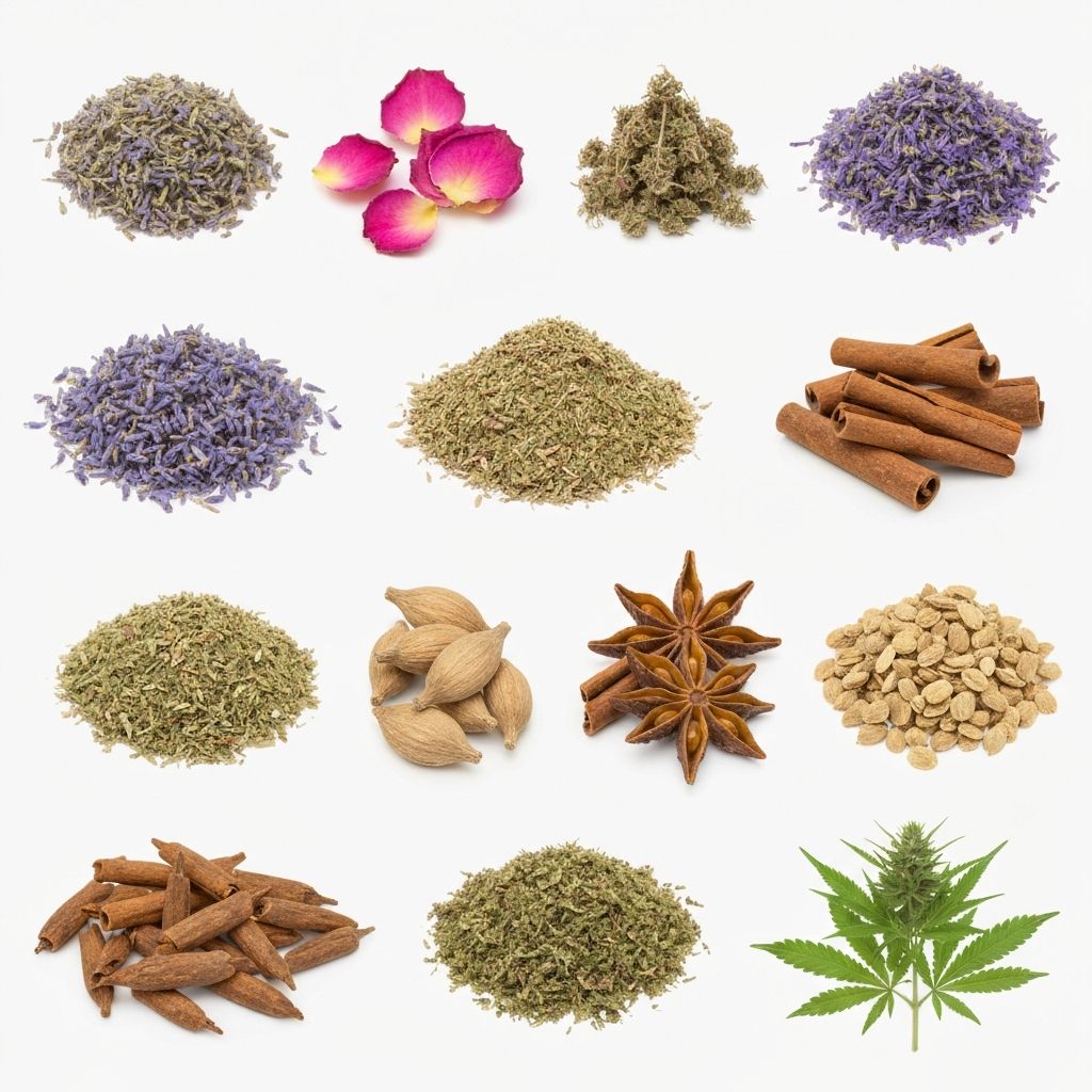 Diverse botanical ingredients collection